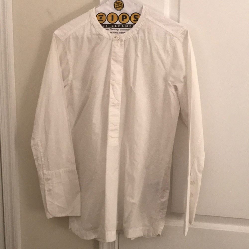 Collarless jcrew button down